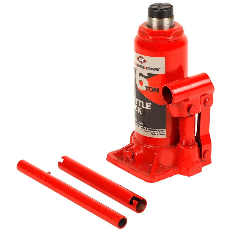 AFF Heavy Duty 6 Ton Bottle Jack with Plastic Carrying Case, Machine Hardened Steel Saddles, Centered Pumps and Rams, 3506C - Image 4